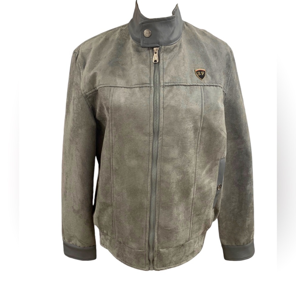 Unisex Gray Superlative Fashion Suede Jacket made in Italy
